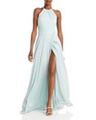 Aqua Metallic Crinkled Gown - 100% Exclusive