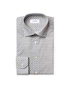 Eton Cotton Geo Print Slim Fit Dress Shirt