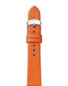 Michele Burnt Orange Saffiano Leather Watch Strap, 20mm