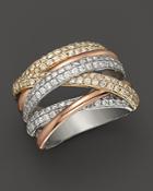 Pave Diamond Band In 14k Tricolor Gold, 1.45 Ct. T.w. - 100% Exclusive