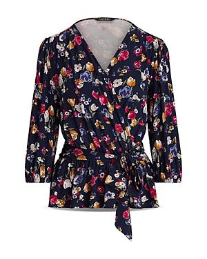 Ralph Lauren Floral Print Faux Wrap Top