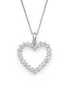 Diamond Heart Pendant Necklace In 14k White Gold, .50 Ct. T.w. - 100% Exclusive