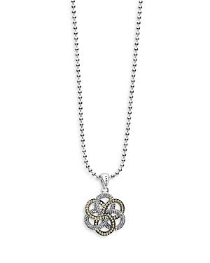 Lagos Sterling Silver & 18k Yellow Gold Love Knot Pendant Necklace, 34