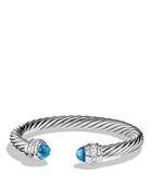 David Yurman Cable Classics Bracelet With Blue Topaz & Diamonds