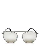 Giorgio Armani Mirrored Brow Bar Aviator Sunglasses, 54mm