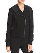 Blanc Noir Hooded French Terry Moto Jacket