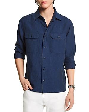 Michael Kors Tailored Fit Long Sleeve Linen Shirt Jacket
