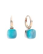 Pomellato 18k Rose Gold & 18k White Gold Nudo Gele Sky Blue Topaz, Turquoise And Mother-of-pearl Triplet Earrings