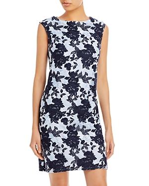 Adrianna Papell Two Tone Embroidery Sheath Dress