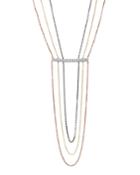 Meira T 14k Yellow, White, And Rose Gold Diamond Bar Triple Strand Necklace, 16