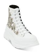 Alexander Mcqueen Men's Beaded Lace Up High Top Sneakers