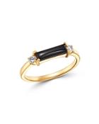 Bloomingdale's Black Onyx & Diamond Accent Band In 14k Yellow Gold - 100% Exclusive