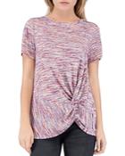 B Collection By Bobeau Rachelle Printed Twist-front Tee