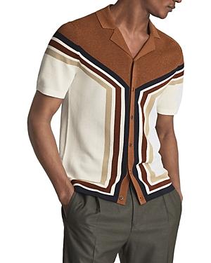 Reiss Vinci Short Sleeve Panel Detailed Cuban Shirt