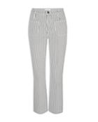 Frame Le Bardot Striped Cropped Flare Jeans In Blanc Multi