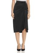 Theory Silk-blend Ruched Skirt