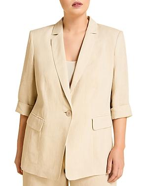 Marina Rinaldi Capalbio Linen Single-button Blazer