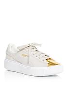 Puma Suede Metallic Cap Toe Platform Sneakers