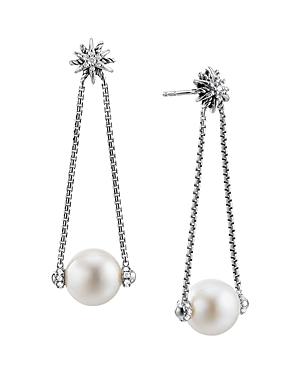David Yurman Starburst Pearl Drop Earrings With Diamonds