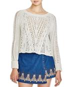 Free People Cross Cable Sweater