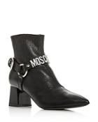 Moschino Women's Pointed Toe Block-heel Booties