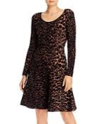 Milly Textured Cheetah Fit And Flare Dress