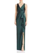 Adrianna Papell Draped Full-length Gown