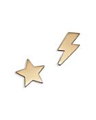 Zoe Chicco 14k Yellow Gold Mixed Star & Lightning Bolt Stud Earrings