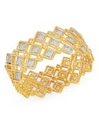 Roberto Coin 18k Yellow & White Gold Roman Barocco Diamond Bangle Bracelet