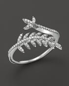 Diamond Leaf Ring In 14k White Gold, .20 Ct. T.w. - 100% Exclusive