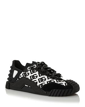 Dolce & Gabbana Men's Logo Print Lace Up Low Top Sneakers