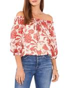 Vince Camuto Floral Print Off-the-shoulder Top