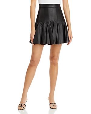 Sergio Hudson Trumpeted Leather Mini Skirt