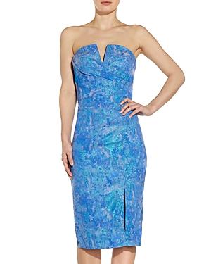 Aidan Mattox Strapless Printed Dress