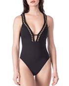 Kenneth Cole Chain Link One Piece Swimsuit
