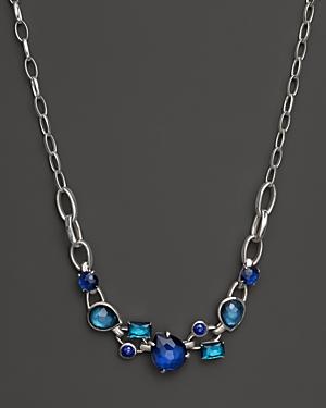 Ippolita Rock Candy Sterling Silver Multi Stone Necklace In Dark Sea, 17