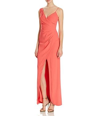 Nicole Miller Pleated Crossover Gown