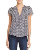 Rebecca Taylor Lauren Ruffled Floral Silk Top