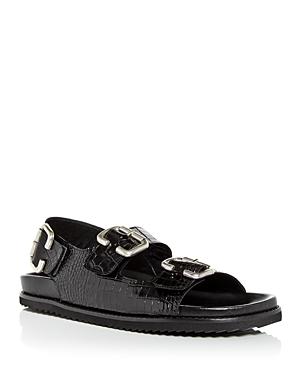 Freda Salvador Women's Piper Croc Embossed Slingback Sandals