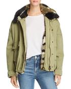 Pam & Gela Oversize Faux Fur-lined Utility Jacket