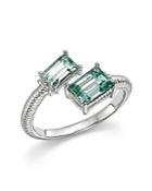 Judith Ripka Sterling Slver Lafayette Bypass Ring With Paraiba Spinel