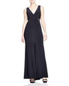 Avery G V-neck Illusion Inset Gown