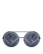 Fendi Women's Mirrored Oversized Logo Print Lens Round Sunglasses, 62mm
