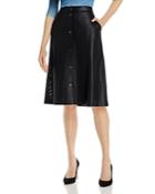 Boss Vefy Faux Leather A-line Skirt