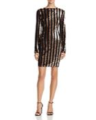 Sunset + Spring Sequin-stripe Velvet Dress - 100% Exclusive