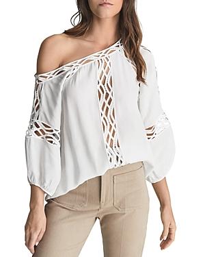 Reiss Leena Lace Drape Shoulder Top
