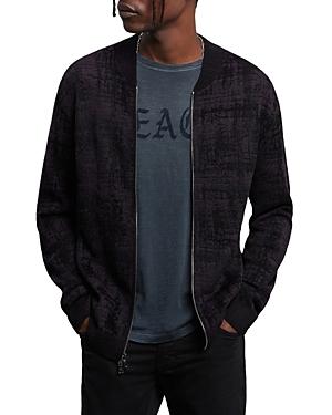 John Varvatos Collection Slim Fit Jacquard Baseball Sweater Jacket