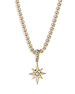 David Yurman Cable Collectibles North Star Birthstone Charm In 18k Yellow Gold With Aquamarine