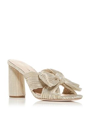 Loeffler Randall Women's Penny Pleated High Block Heel Slide Sandals