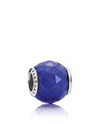 Pandora Charm - Sterling Silver & Crystal Royal Blue Geometric Facets, Moments Collection